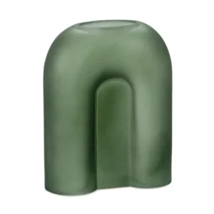 Jarrón decorativo de cristal verde